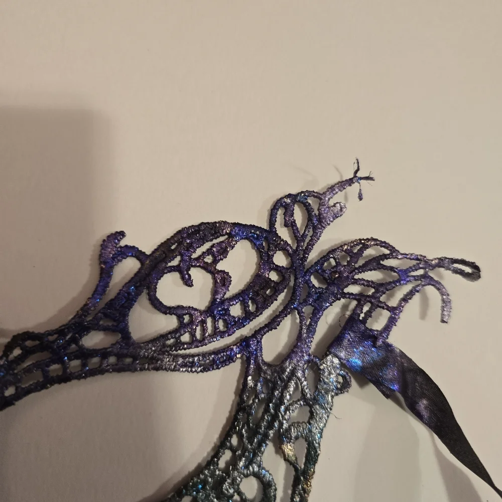 HANDCRAFTED Upcycled Lace Eye Mask HANDPAINTED Festival Mask Comic Con Sexy Play